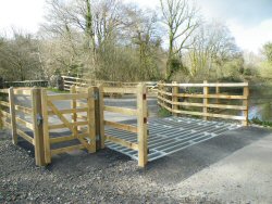 Cattle Grid With Post & Rail Fencing